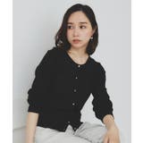 ブラック(019) | 《7色展開 XS LLサイズ》ビジューボタンクルーネックカーディガン【洗濯機洗い… | index