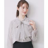 アイボリー(804) | アシンメトリーレイヤードボウタイブラウス【洗濯機OK イージーアイロン 防シワ】… | index