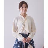 ゴールドモチーフ付きボウタイブラウス【洗濯機OK／イージーアイロン】 | index | 詳細画像1 