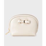 アイボリー(004) | リボンモチーフ付きシェル型ポーチ | index