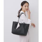 ブラック(019) | ストライプスカーフ付きトートバッグ【A4サイズ】 | index