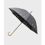 ブラック(119) | 【晴雨兼用】バンブーハンドルフラワー刺繍長傘 | index