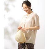 【洗える】ふんわり さらさら コットンシフォン 半袖スキッパーブラウス | SHOO・LA・RUE | 詳細画像7