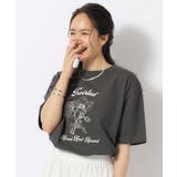 チャコールグレー(414) | 【洗える/プチプラ/綿100%】グラフィック半袖ゆるTシャツ | SHOO・LA・RUE