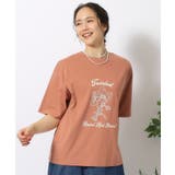 オレンジ(467) | 【洗える/プチプラ/綿100%】グラフィック半袖ゆるTシャツ | SHOO・LA・RUE