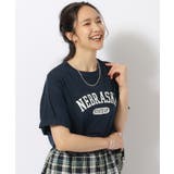 ネイビー(894) | 【洗える/プチプラ/綿100%】グラフィック半袖ゆるTシャツ | SHOO・LA・RUE