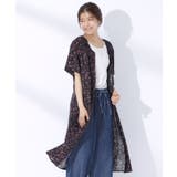 ブラック(719) | 花柄Vネック前あきワンピース | SHOO・LA・RUE