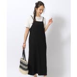 ブラック(019) | 【2点セット】ふくれジャカードキャミワンピース+Tシャツ | SHOO・LA・RUE