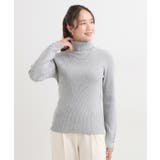 【絶妙なゆるピタ 洗濯機可】ちくちくしにくい リブタートルネック | SHOO・LA・RUE | 詳細画像13 