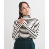 【絶妙なゆるピタ 洗濯機可】ちくちくしにくい リブタートルネック | SHOO・LA・RUE | 詳細画像1 