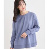 ブルー(092) | 【S-LL】なめらかタッチが癖になる スエード調トップス | SHOO・LA・RUE