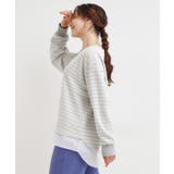 【S-LL/体型カバー】気負わず着られる ジャカード裾フェイクトップス | SHOO・LA・RUE | 詳細画像2