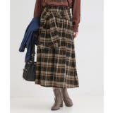 ブラック(219) | 【S-LL/2WAY】取り外しのできる シャツ腰巻パーツつきチェック柄スカート | SHOO・LA・RUE