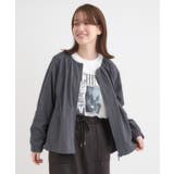 【S-LL】タック使いがこなれ見え ノーカラーブルゾン | SHOO・LA・RUE | 詳細画像1