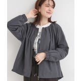 チャコールグレー(014) | 【S-LL】タック使いがこなれ見え ノーカラーブルゾン | SHOO・LA・RUE