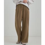 ブラウン(043) | 【あったか/S-LL】ゆるっとリラクシーに イージーワイドパンツ | SHOO・LA・RUE