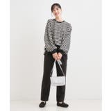 【S-LL/洗濯機可】マルチボーダー ミニ裏毛トップス | SHOO・LA・RUE | 詳細画像3 