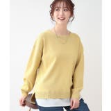 イエロー(031) | 【洗える】一枚で簡単こなれ見え スポンディッシュ 裾レイヤード風ニット | SHOO・LA・RUE