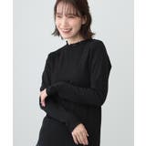 ブラック(019) | 【S-LL】衿レースハイネックリブトップス | SHOO・LA・RUE
