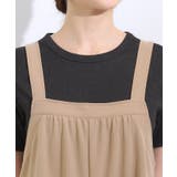 【洗える/S-LL】裏がサラサラ やわらか ギャザーサロペット | SHOO・LA・RUE | 詳細画像16 