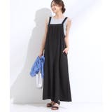 ブラック(019) | 【洗える/S-LL】裏がサラサラ やわらか ギャザーサロペット | SHOO・LA・RUE