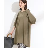 カーキ(027) | コットン風 Aラインチュニックワンピース | SHOO・LA・RUE