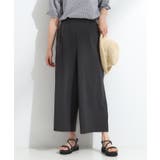 ブラック(019) | 【S-LL/ひんやり】さらさらストレッチ ガウチョパンツ | SHOO・LA・RUE
