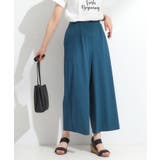 ブルーグリーン(097) | 【S-LL/ひんやり】さらさらストレッチ ガウチョパンツ | SHOO・LA・RUE