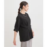 【S-LL/ひんやり】ウエストタックで程よくシェイプ 大人の上品ブラウス | SHOO・LA・RUE | 詳細画像2 