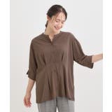 【S-LL/ひんやり】ウエストタックで程よくシェイプ 大人の上品ブラウス | SHOO・LA・RUE | 詳細画像5 