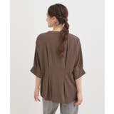 【S-LL/ひんやり】ウエストタックで程よくシェイプ 大人の上品ブラウス | SHOO・LA・RUE | 詳細画像6 