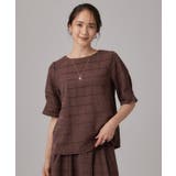 【セットアップ可/S-LL】モールチェックで上品に タックスリーブ ブラウス | SHOO・LA・RUE | 詳細画像8