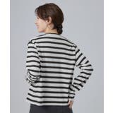 【2点セット/洗濯機可】マルチボーダーTシャツ+カーディガン | SHOO・LA・RUE | 詳細画像2