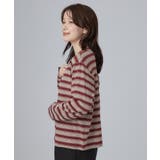 【2点セット/洗濯機可】マルチボーダーTシャツ+カーディガン | SHOO・LA・RUE | 詳細画像11