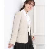 グレージュ(050) | きちんと楽に。カットジョーゼットジャケット | SHOO・LA・RUE