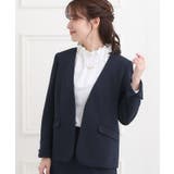 ネイビー(094) | きちんと楽に。カットジョーゼットジャケット | SHOO・LA・RUE