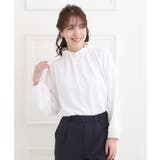 【洗濯機可/S-3L】上品で華やか スタンドフリルブラウス | SHOO・LA・RUE | 詳細画像1 