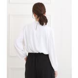 【洗濯機可/裏地つき】プチリルで上品に クルーネックブラウス | SHOO・LA・RUE | 詳細画像2 