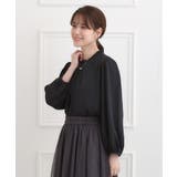 【洗濯機可/裏地つき】プチリルで上品に クルーネックブラウス | SHOO・LA・RUE | 詳細画像6 