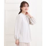 【洗濯機可/裏地つき】プチリルで上品に クルーネックブラウス | SHOO・LA・RUE | 詳細画像10 