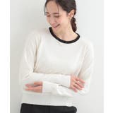 ホワイト(301) | 【洗濯機可/S-LL/セットアップ可】シンプルきれい見え クルーネックニット | SHOO・LA・RUE