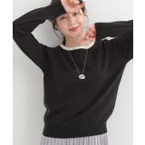 ブラック(319) | 【洗濯機可/S-LL/セットアップ可】シンプルきれい見え クルーネックニット | SHOO・LA・RUE