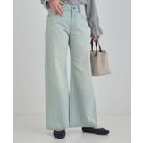 サックスブルー(090) | 【SHOO・LA・RUE DENIM】体型カバーにも バギーデニムワイドパンツ | SHOO・LA・RUE