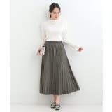 【洗濯機可/S-LL】縦ラインですっきり見せる スエードライクプリーツスカート | SHOO・LA・RUE | 詳細画像7 