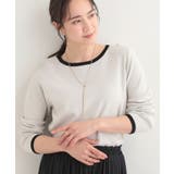 ライトグレー(511) | 【洗濯機可/S-LL/アンサンブル可】すっきりと好印象 配色クルーネックニット | SHOO・LA・RUE