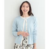 【洗濯機可/S-LL/アンサンブル可】パールボタンが上品 配色カーディガン | SHOO・LA・RUE | 詳細画像9 