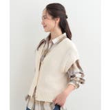 【S-LL/洗濯機可】気軽にレイヤード ざっくり前開きニットベスト | SHOO・LA・RUE | 詳細画像2 