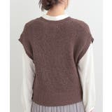 【S-LL/洗濯機可】気軽にレイヤード ざっくり前開きニットベスト | SHOO・LA・RUE | 詳細画像15 