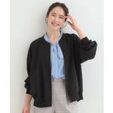 【洗濯機可/S-LL】さらっと快適 麻調ゆるリブブルゾン | SHOO・LA・RUE | 詳細画像9 