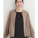 キャメルブラウン(041) | 【洗濯機可/S-LL】さらっと快適 麻調ゆるリブブルゾン | SHOO・LA・RUE